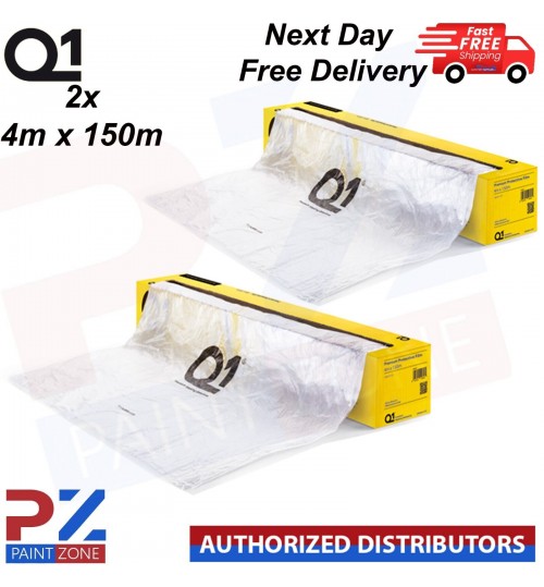 2X Q1 MASKING FILM SHEETING ROLL 4M X 150M PREMIUM AUTOMOTIVE PAINT PROTECTON